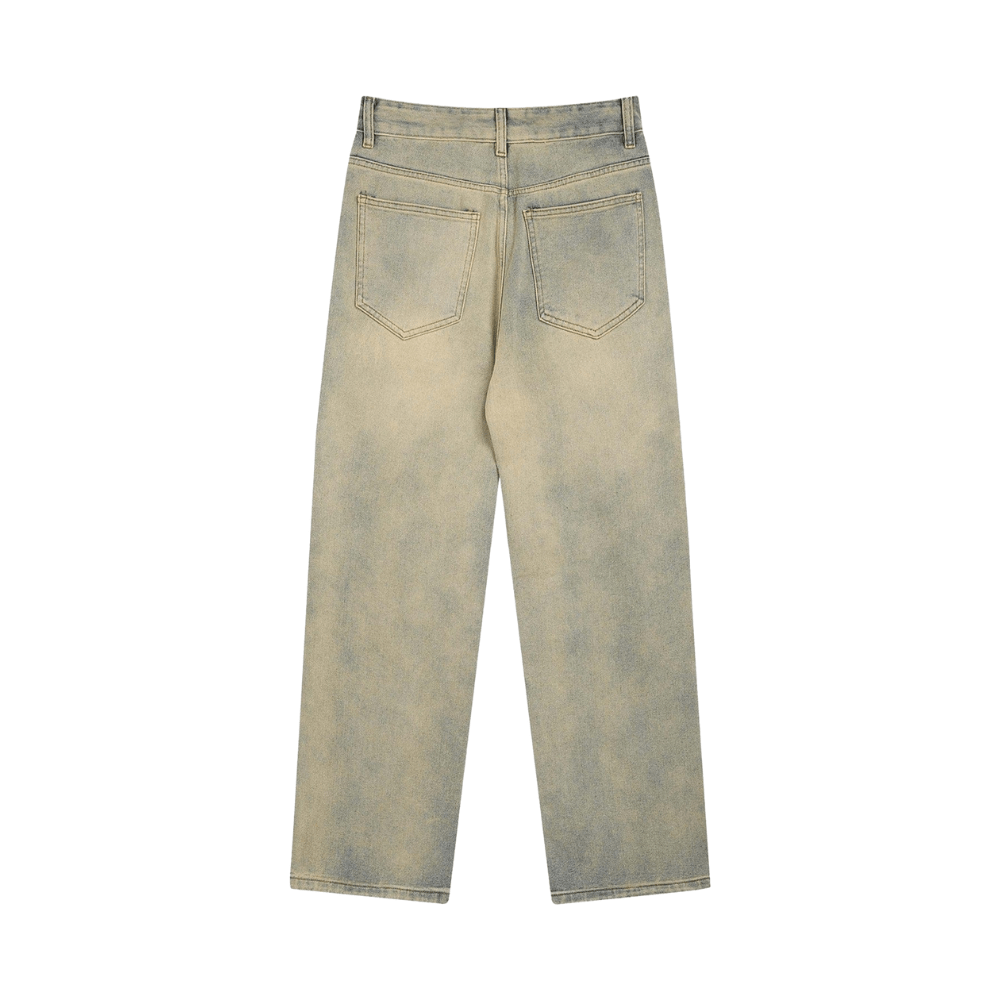 NCTZ Flame Embroidered Straight-leg Jeans